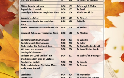 Übersicht über die Angebote beim Blätterfest