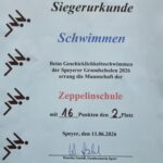 2. Platz beim Schwimmfest