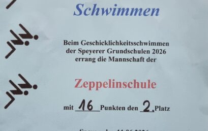 2. Platz beim Schwimmfest